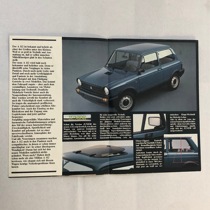 Lancia A112 Car Sales Brochure Catalog Vintage GERMAN Lancia A 112 Abarth