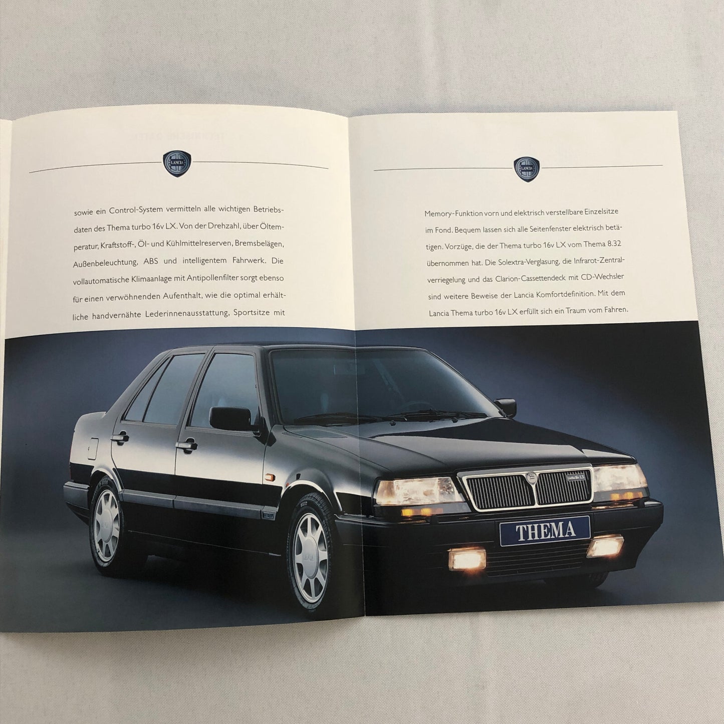 Lancia Thema Turbo 16V LX Car Sales Brochure Catalog German
