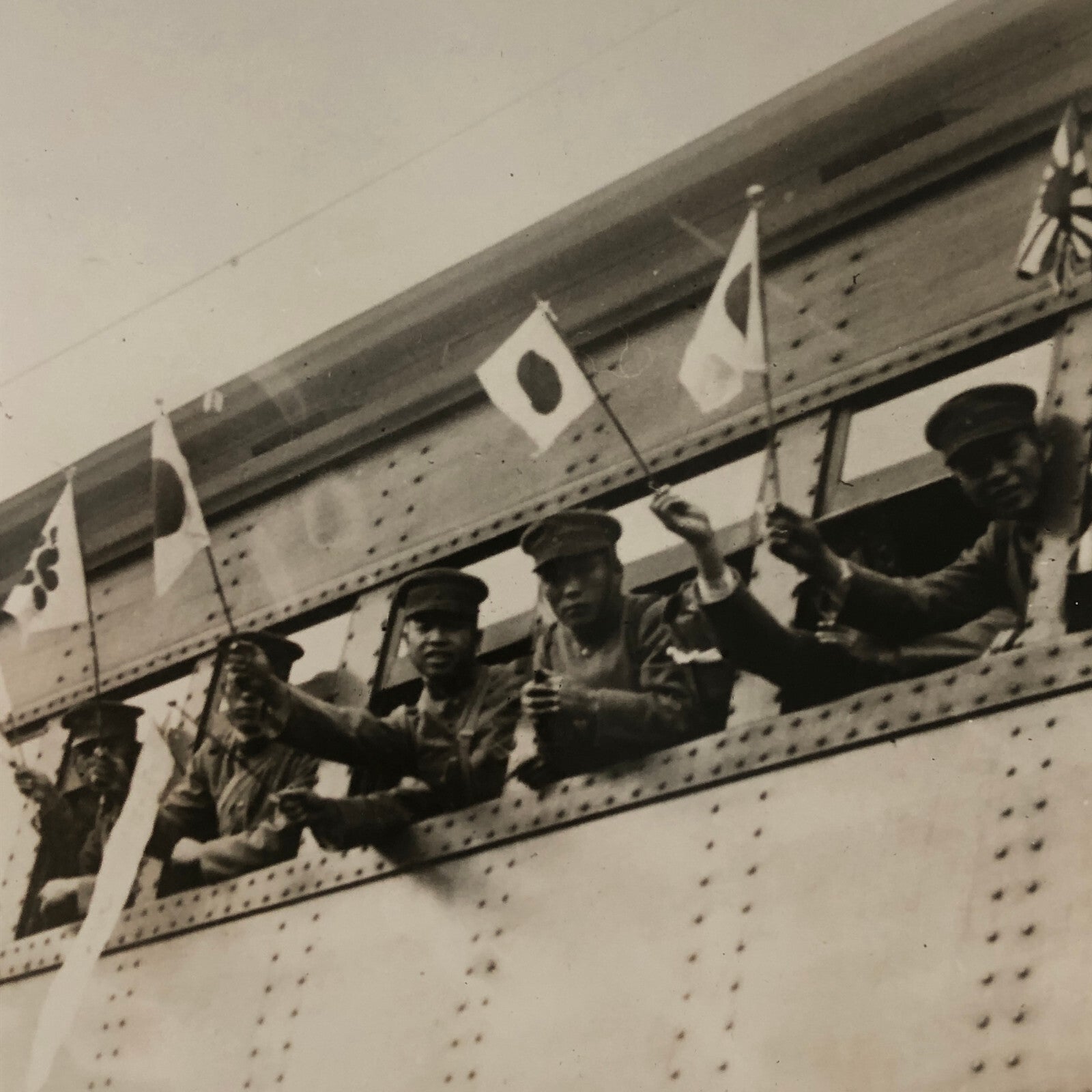 Press Photo Photograph Japanese Soldiers Leave for War Zone Manchuria Japan