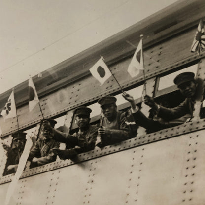 Press Photo Photograph Japanese Soldiers Leave for War Zone Manchuria Japan