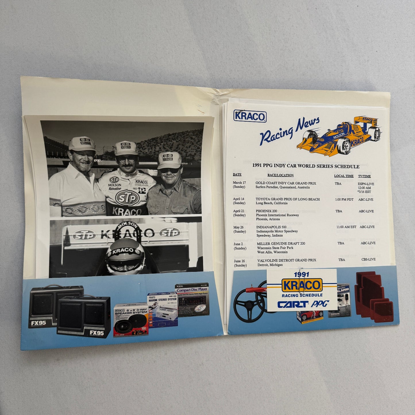 1991 Bobby Rahal Kraco Racing Press Kit Brochure Photos Lola Chevrolet Indy Car