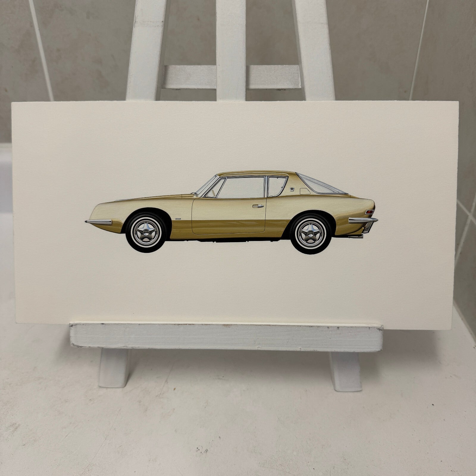 1963 Studebaker Avanti Automobile Illustration Art Drawing Hand Drawn