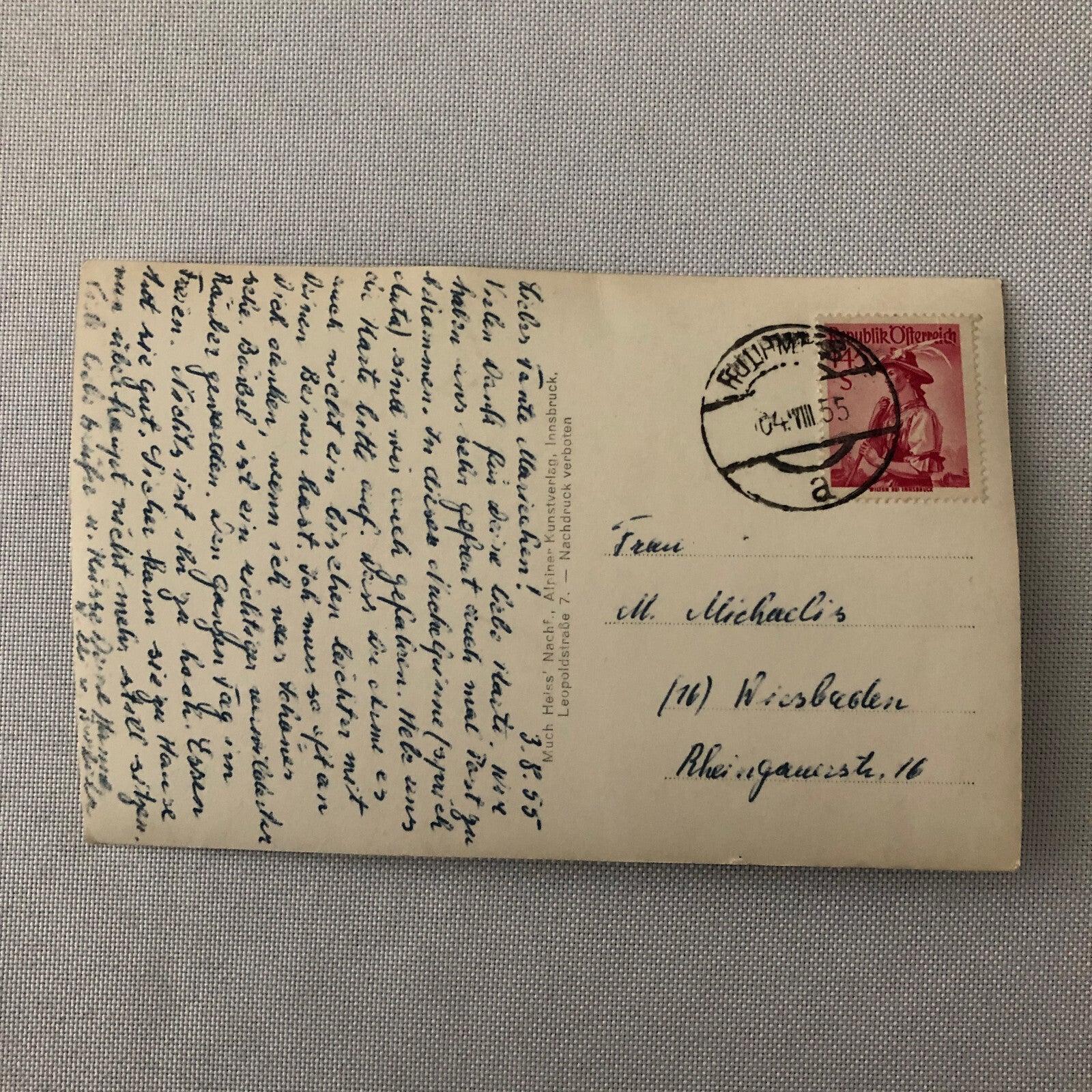 Vintage Postcard Post Card 1955 Tour Bus Mailed with Stamp