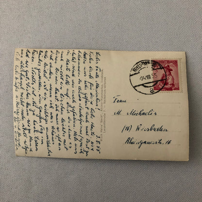 Vintage Postcard Post Card 1955 Tour Bus Mailed with Stamp