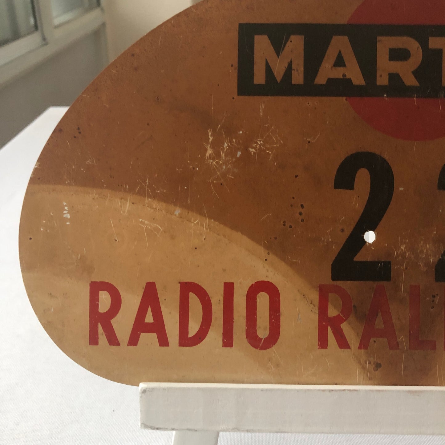 1966 Radio Rallye Car Rally Participant Plate w/ Martini Ad