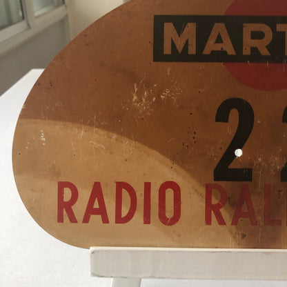 1966 Radio Rallye Car Rally Participant Plate w/ Martini Ad