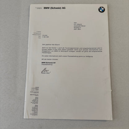 1996 BMW Racing Motorsport Press Kit McLaren F1 GTR BMW 320i Race Car GERMAN