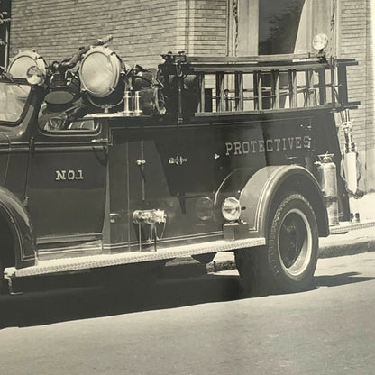Vintage GMC Fire Truck Aparatus Photo Photograph Print 1945 Public Works 