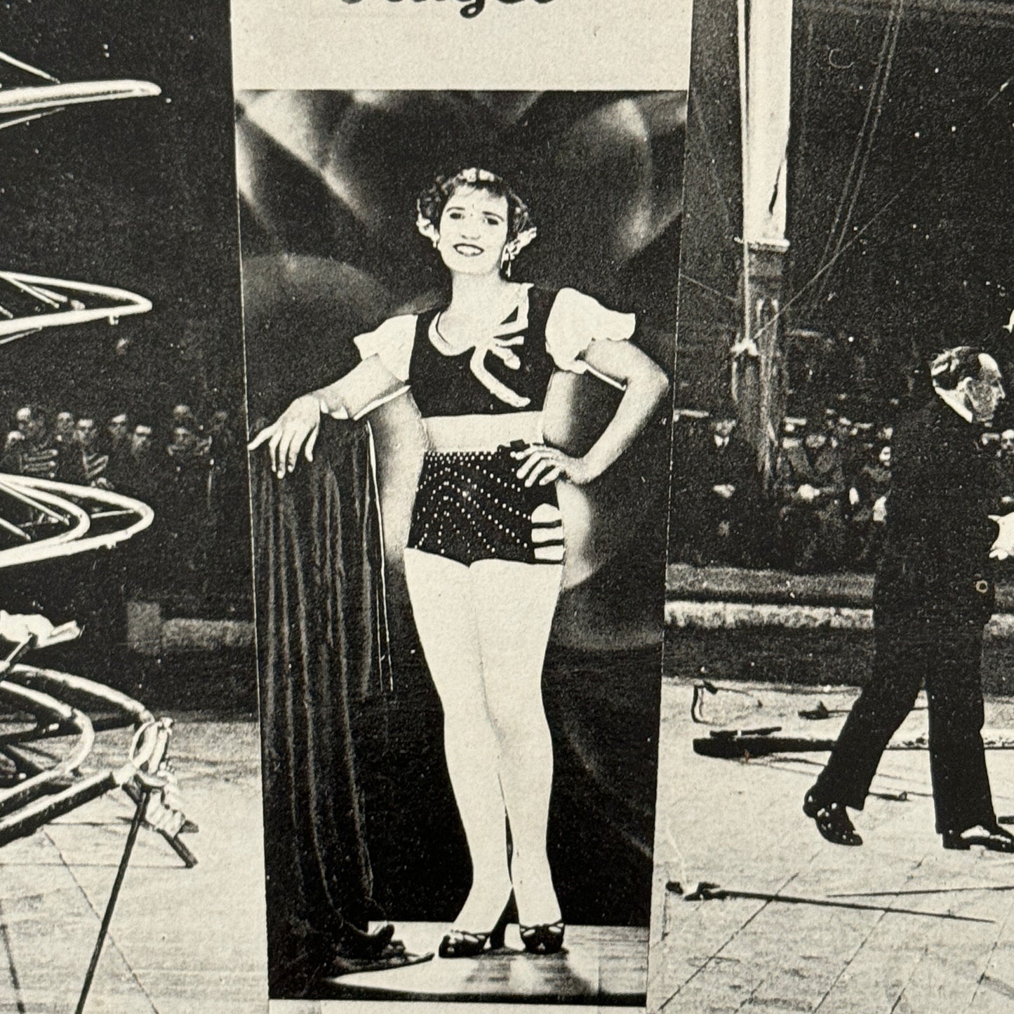 Vintage Circus Danger Act Postcard Post Card Henriette Browell in Ball