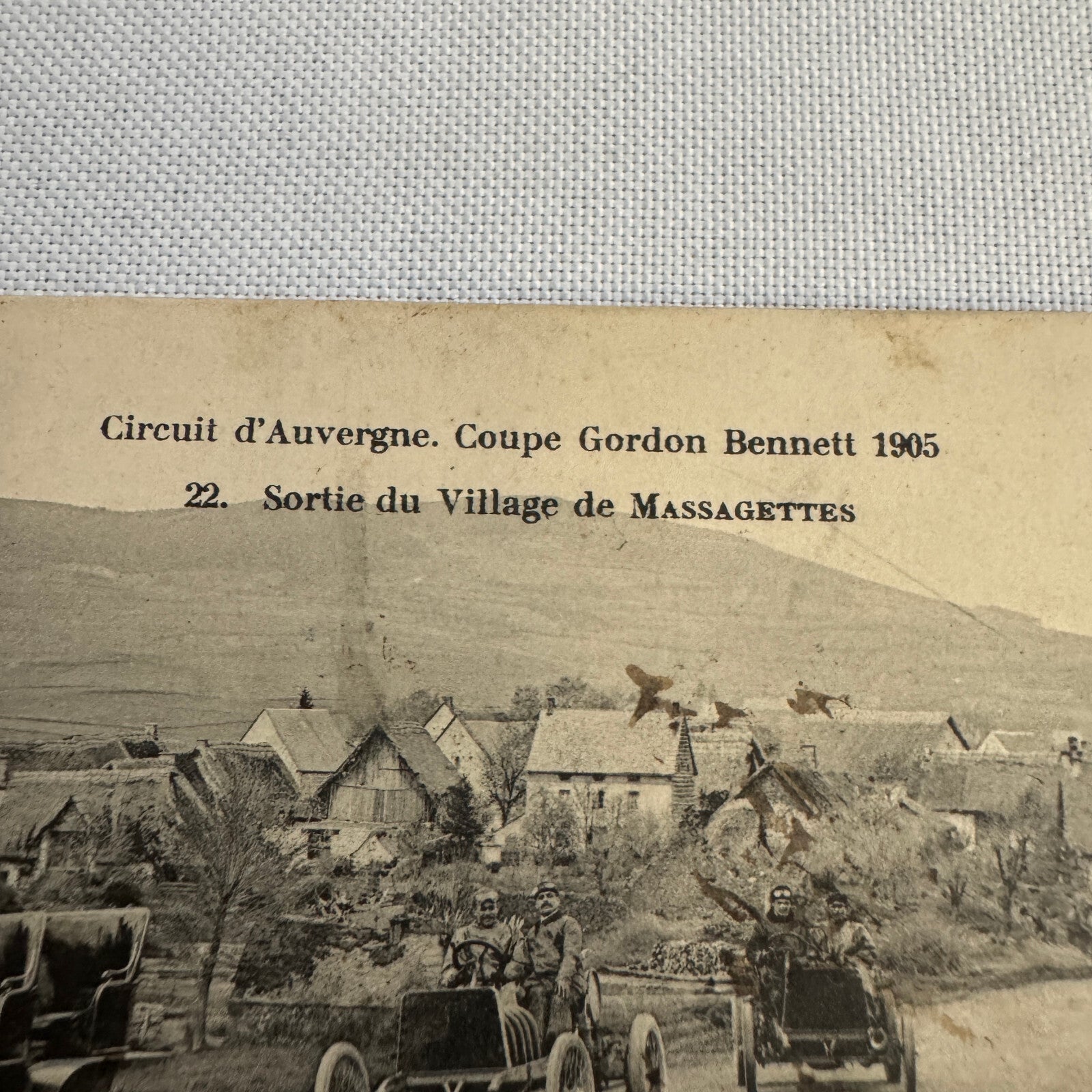 1905 Gordon Bennet Cup Circuit D'Auvergne Postcard Post Card Vintage Posted