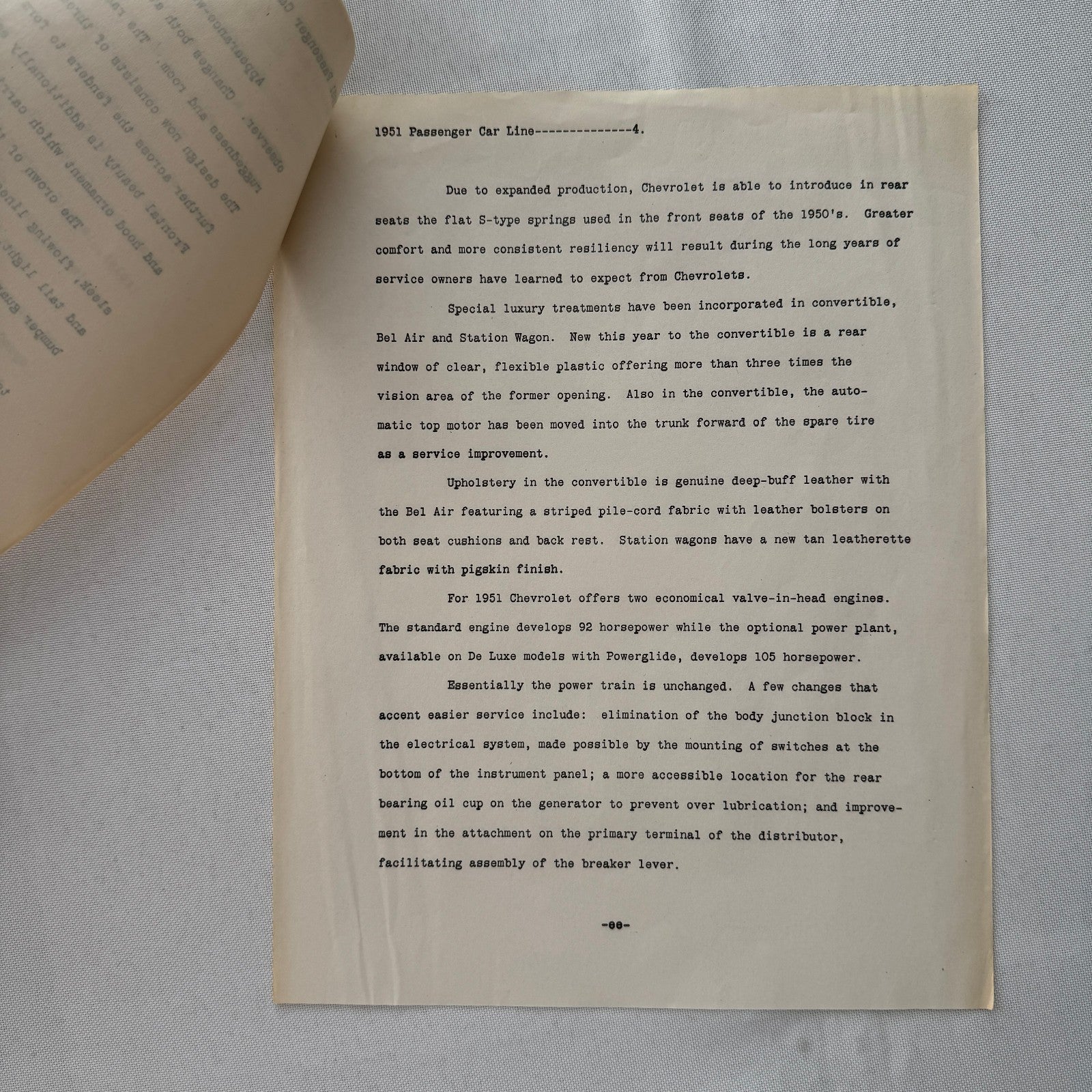 1951 Chevrolet Car General Motors Factory Press Release Document Letter Lot of 2