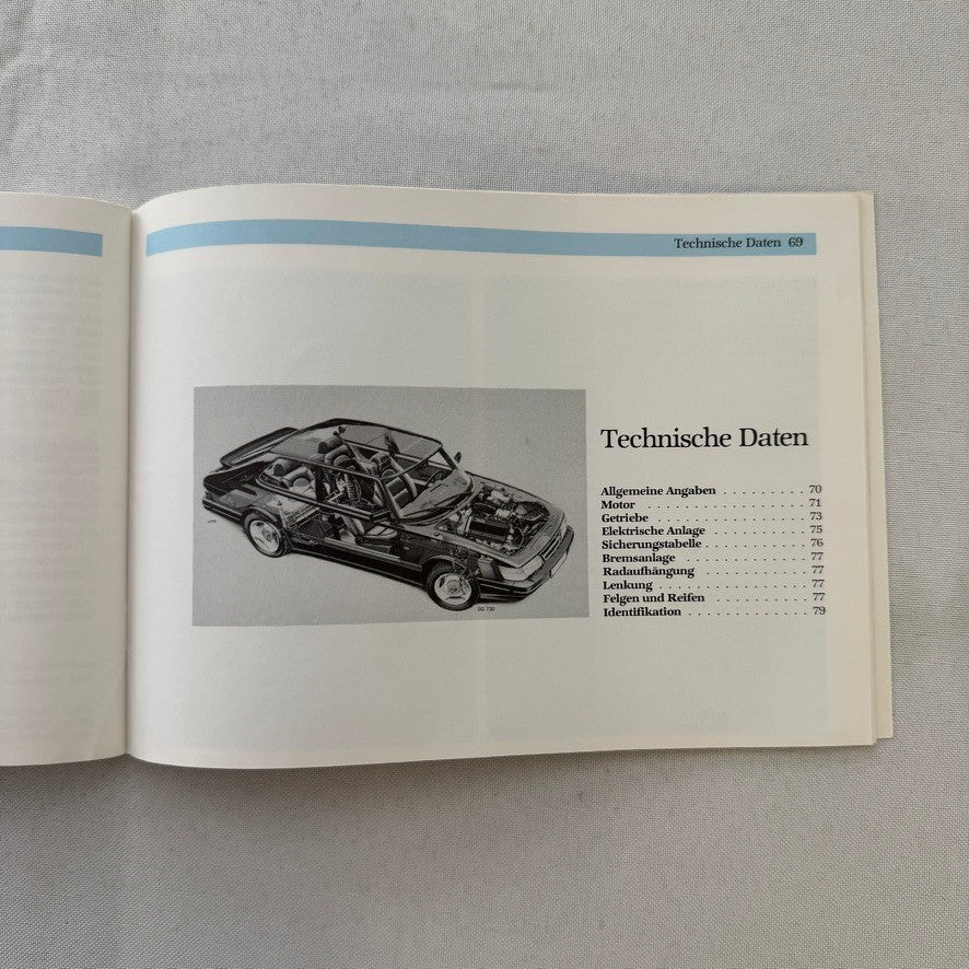 1988 Saab 900 Owners Manual Instruction Guide Book Combi Cabriolet GERMAN TEXT