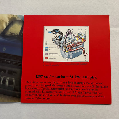 Renault 5 Alpine Turbo Car Sales Brochure Catalog Vintage Advertising DUTCH