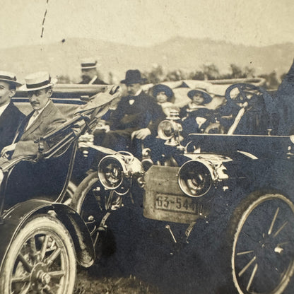 Vintage Photograph Photo People with Early Antique Car Automobile
