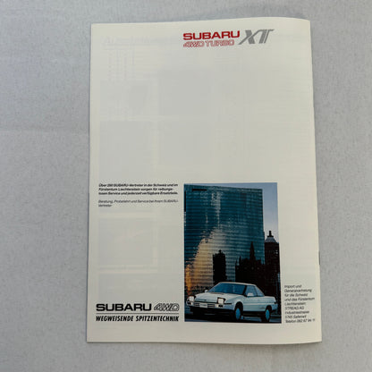 Subaru XT 4WD Turbo Car Sales Brochure Catalog GERMAN TEXT European