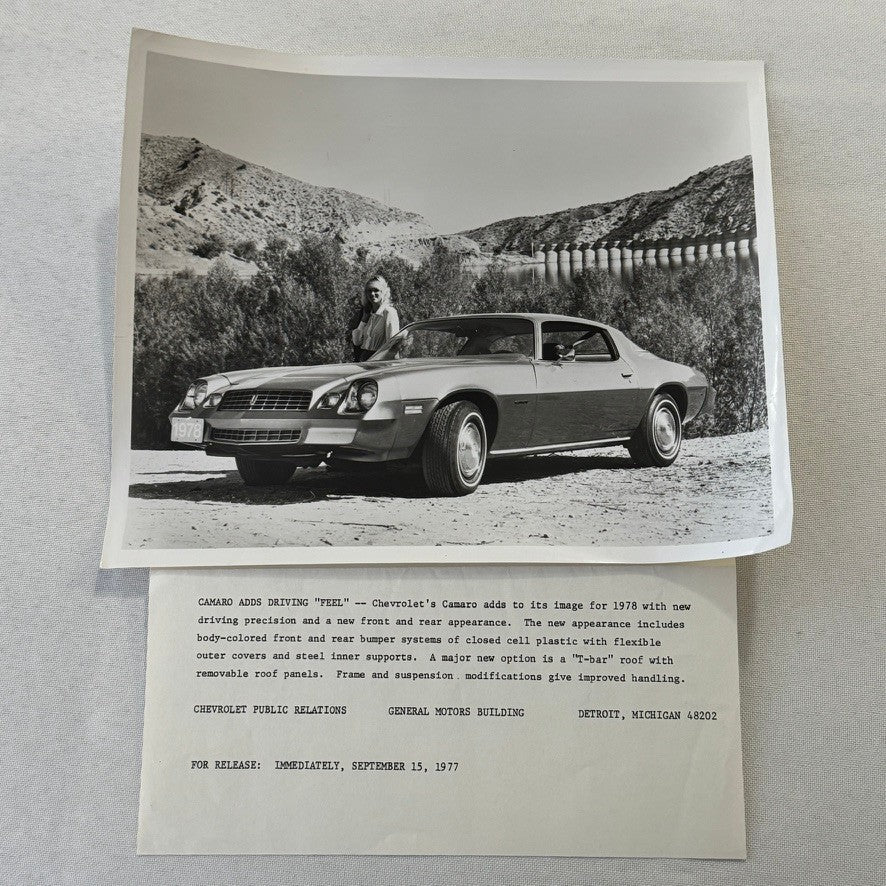 1977 Chevrolet Camaro Car Factory Press Photo Photograph Print Chevy