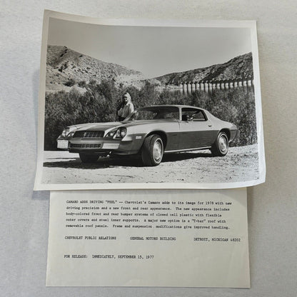 1977 Chevrolet Camaro Car Factory Press Photo Photograph Print Chevy