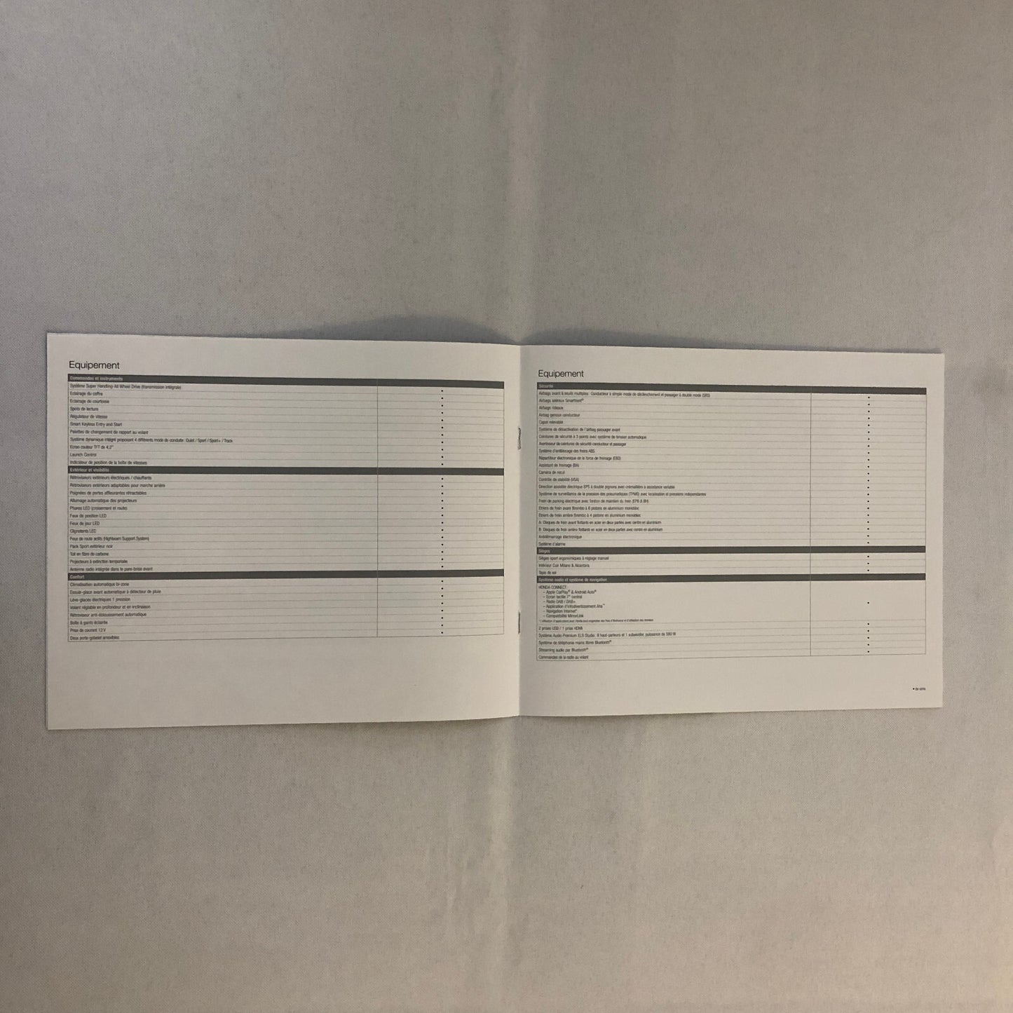 2017 Honda NSX Sales Brochure Catalog Technical Spec SWITZERLAND French Text