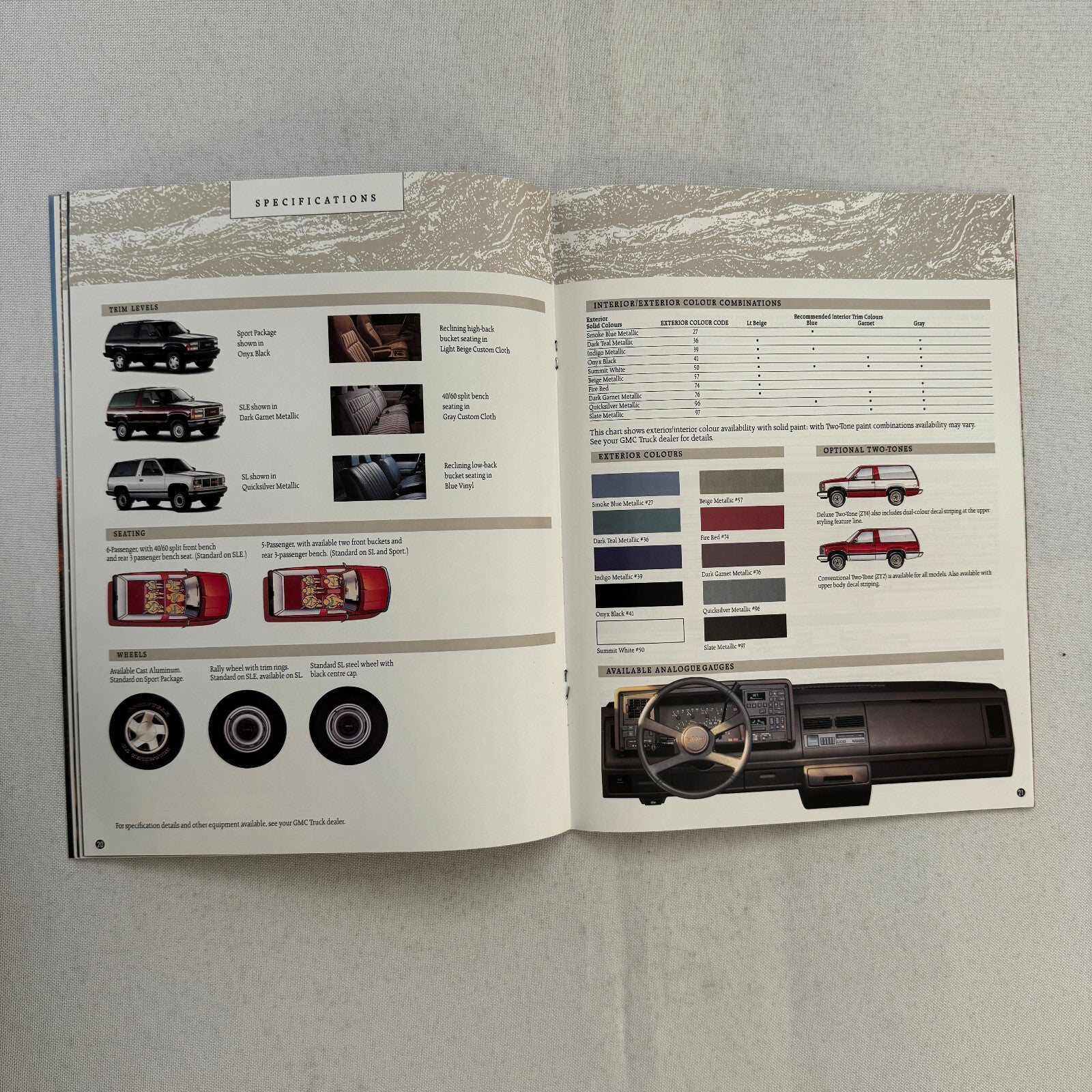 1993 GMC Truck Sales Brochure Catalog Jimmy Yukon Suburban