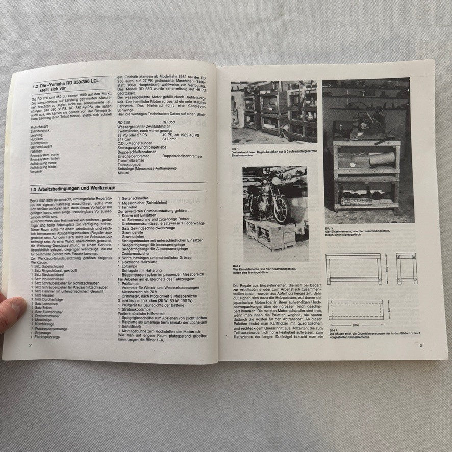 1980 Yamaha RD250LC RD350LC Motorcycle Bike Repair Manual Book GERMAN