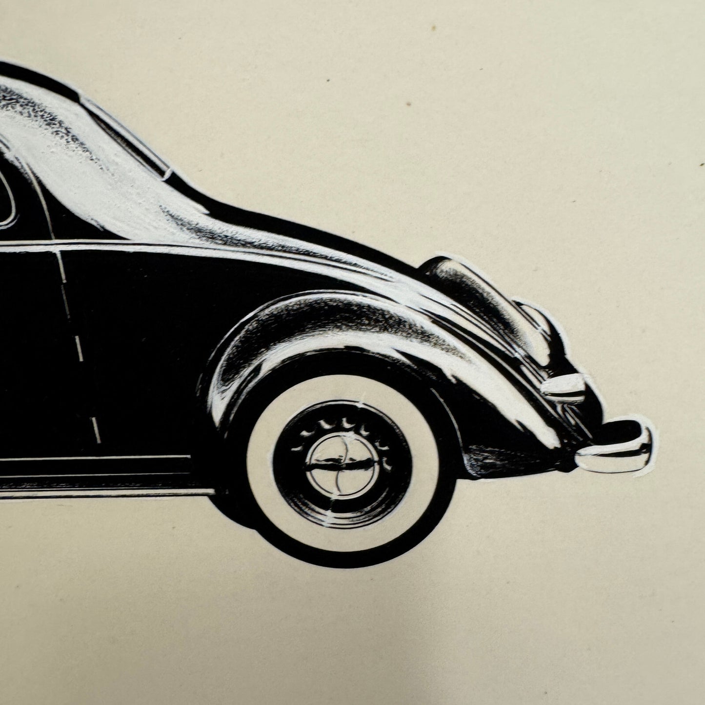 1935 Hupmobile Aerodynamic 8 Coupe Car Illustration Art Drawing Hand Drawn