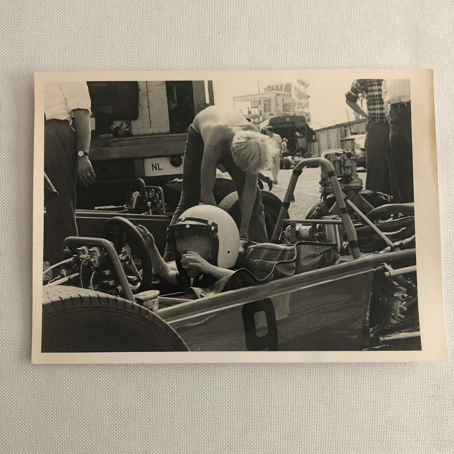 Vintage Photo Photograph Print - Child In Racing Car 