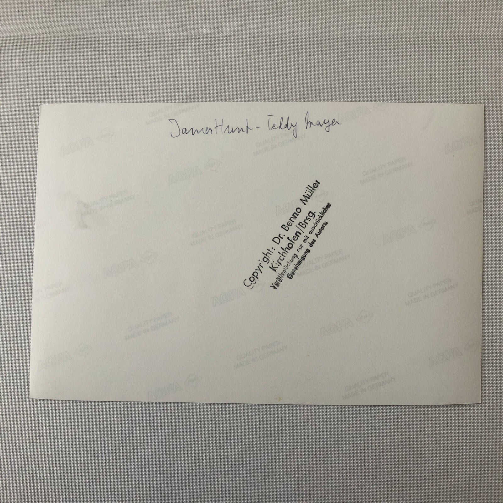 James Hunt Racing Driver Portrait Photo Photograph Dr Benno Muller Teddy Mayer