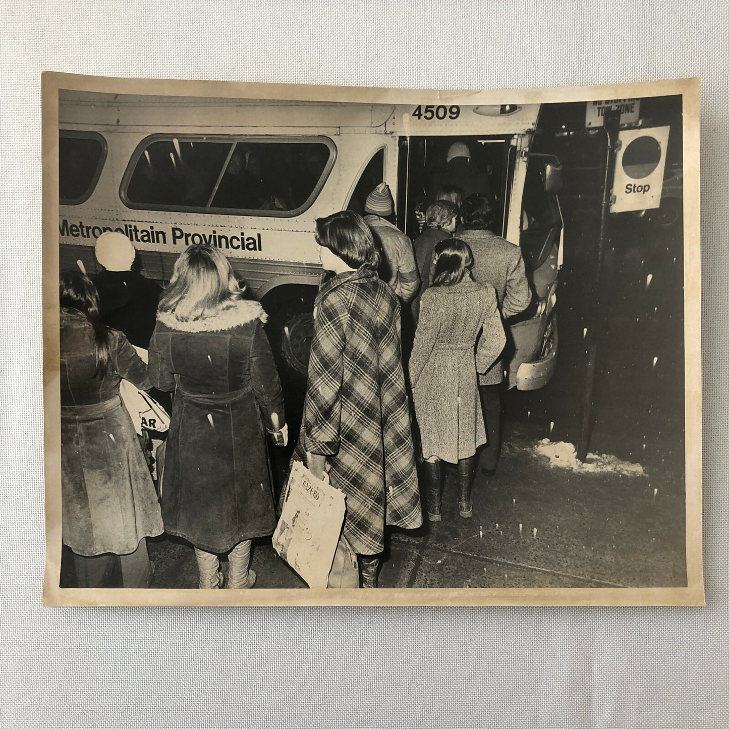 Vintage Bus Press Photo Photograph Print Montreal Metropolitan Provincial 