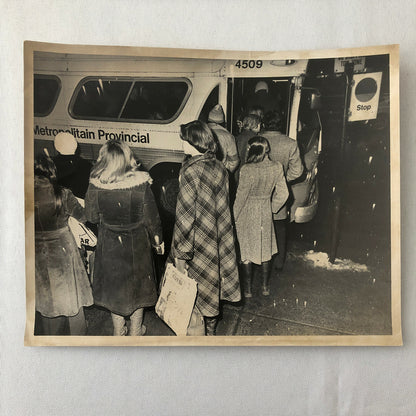 Vintage Bus Press Photo Photograph Print Montreal Metropolitan Provincial 