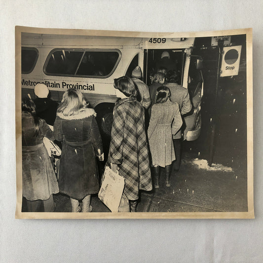 Vintage Bus Press Photo Photograph Print Montreal Metropolitan Provincial 