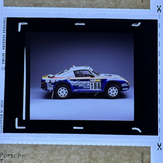 Porsche 959 Paris Dakar Rally Museum Archive Factory Photo Slide Transparency