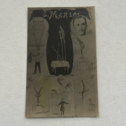 Vintage Circus Act Postcard Post Card E Marlo Acrobat Juggling Balancing Act