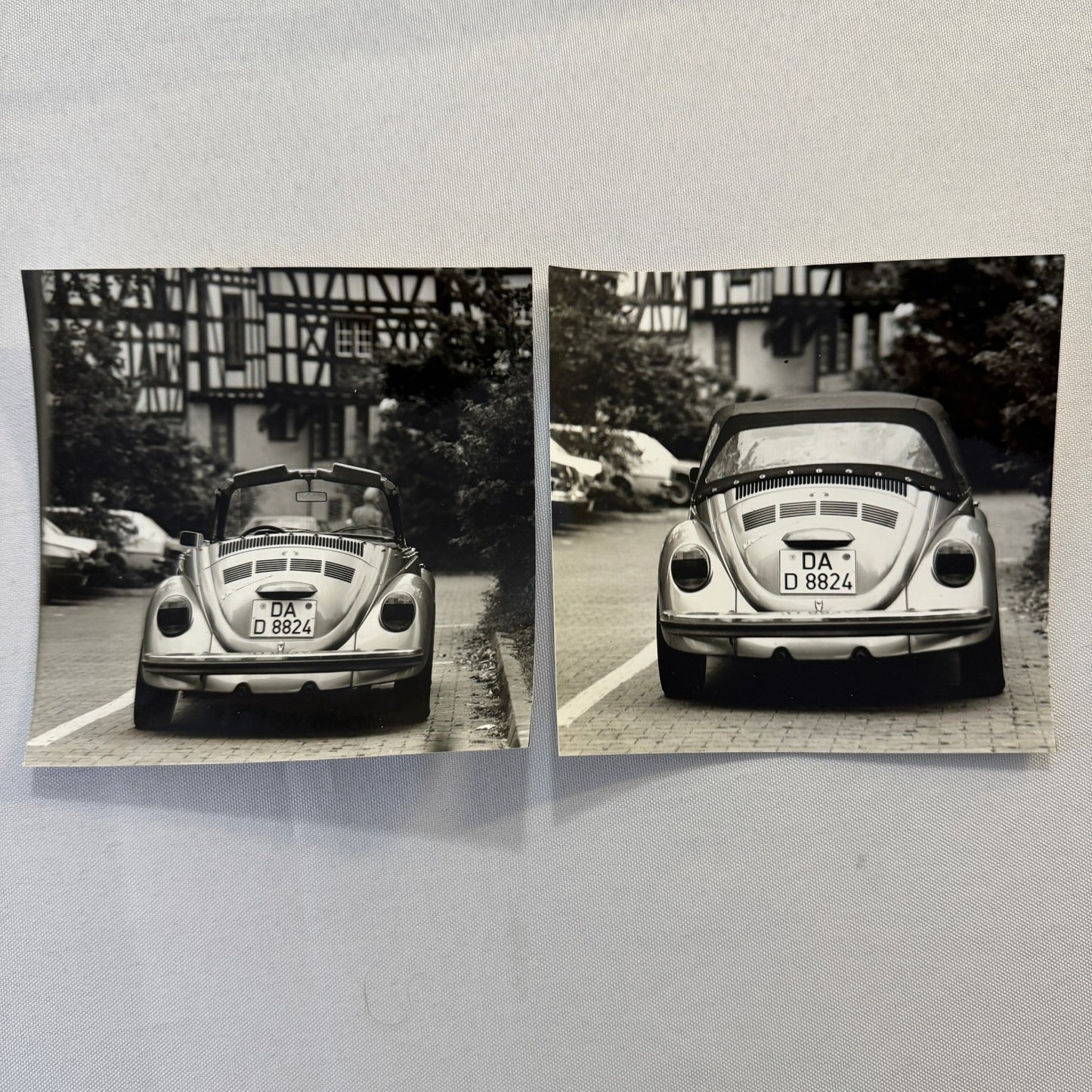 Vintage Volkswagen VW Beetle Convertible Cabriolet Photo Photograph Print Lot 2x