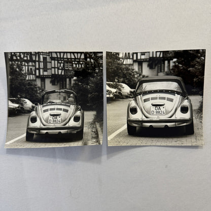 Vintage Volkswagen VW Beetle Convertible Cabriolet Photo Photograph Print Lot 2x