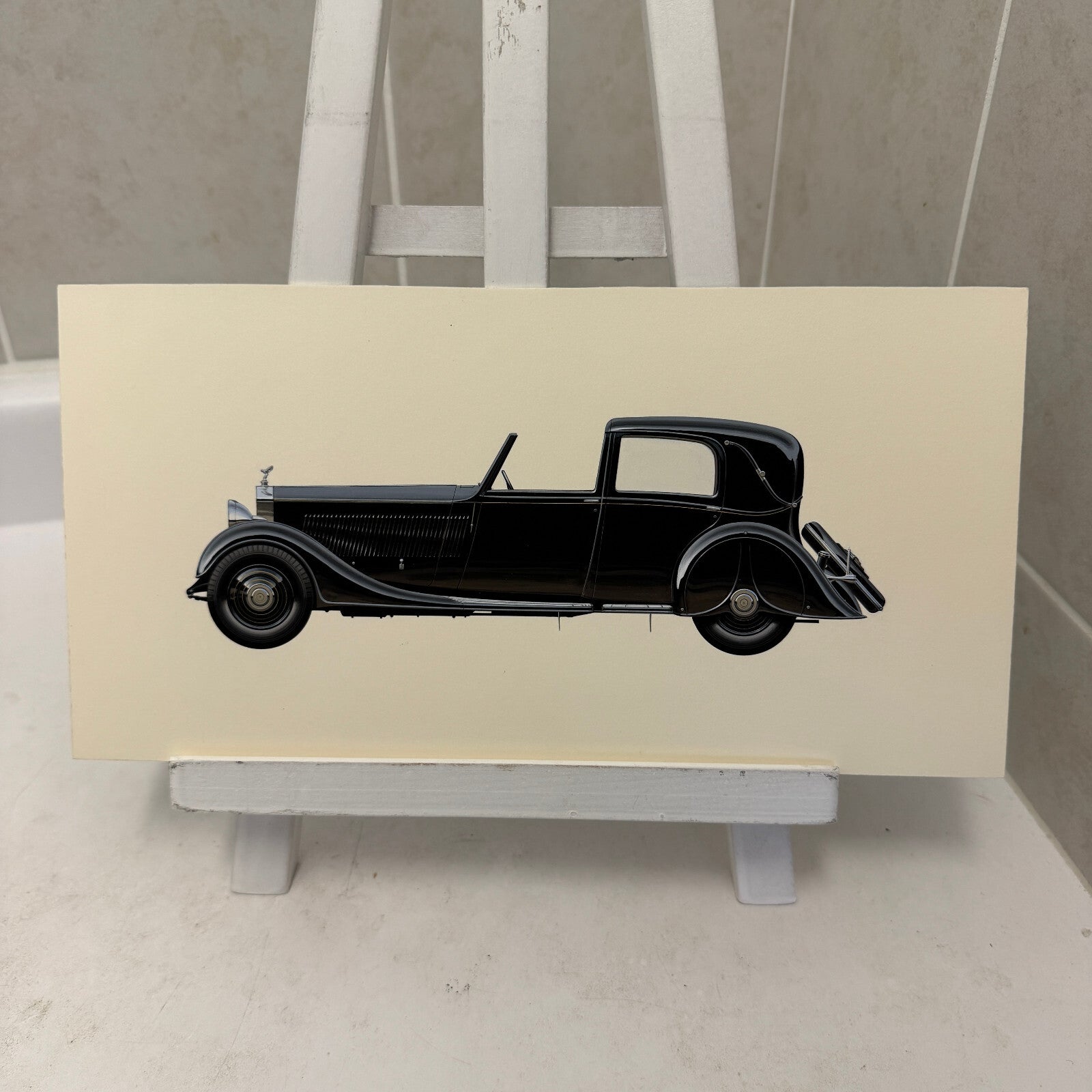 1937 Rolls Royce Phantom II Thrupp & Maberly Car Illustration Art Drawing