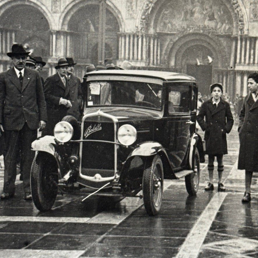 Vintage Fiat 508 Balilla at San Marco Square Photo Photograph Print with Caption