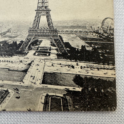 Vintage Zeppelin Airship Dirigible Postcard French Paris Eiffel Tower 1909