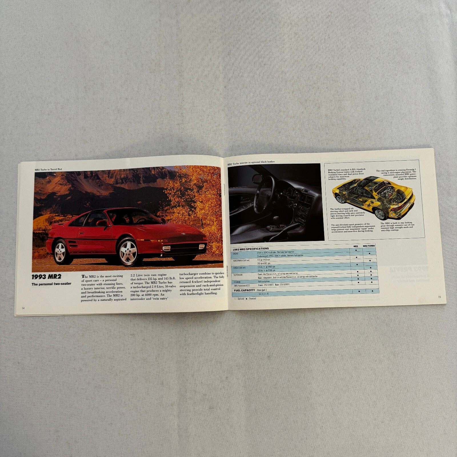 1993 Toyota Sales Brochure Catalog Previa Paseo MR2 Celica 4Runner T100 Pickup