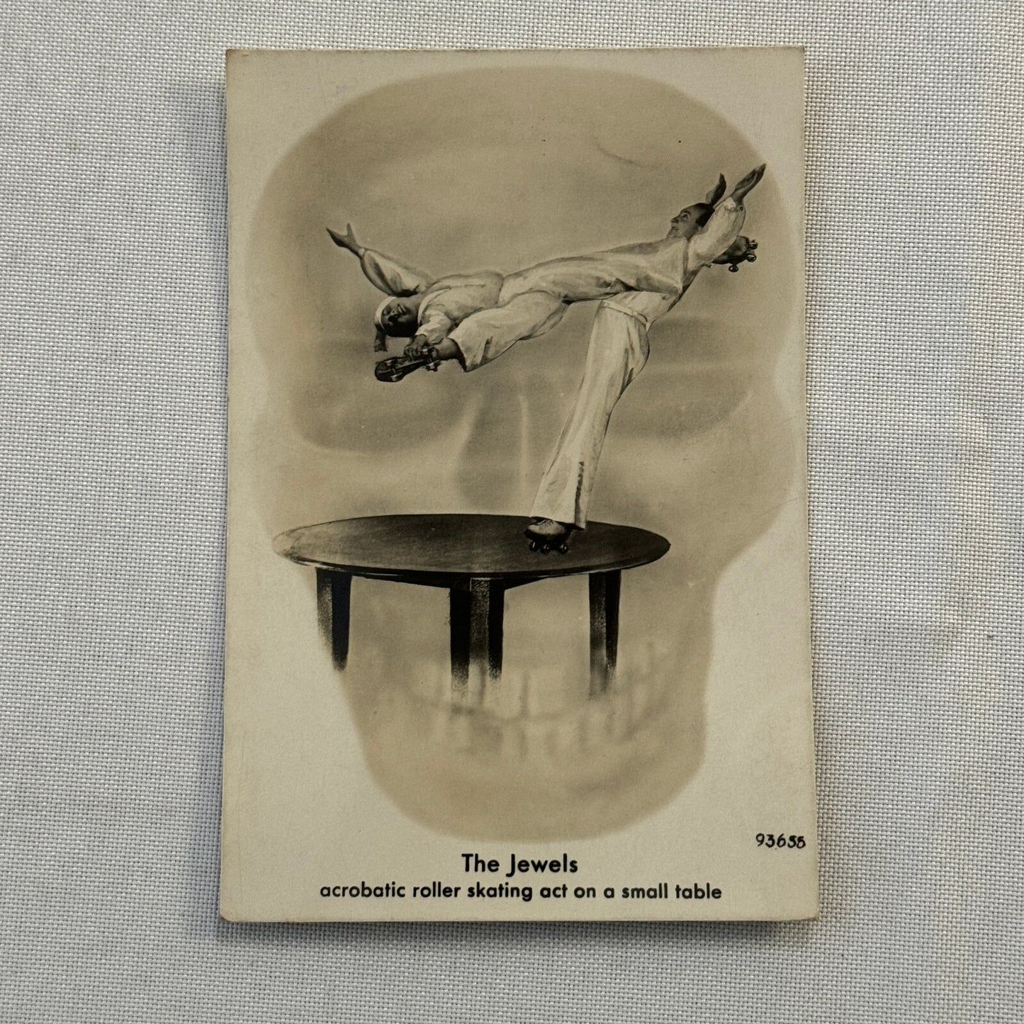 Vintage Circus Performer Postcard Post Card The Jewels Acrobatic Roller Skating