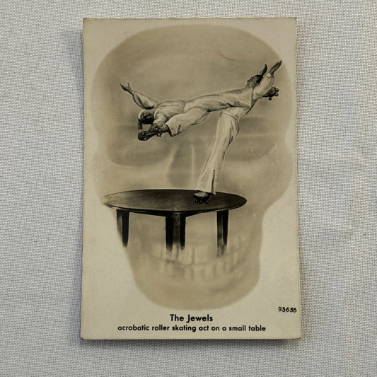 Vintage Circus Performer Postcard Post Card The Jewels Acrobatic Roller Skating