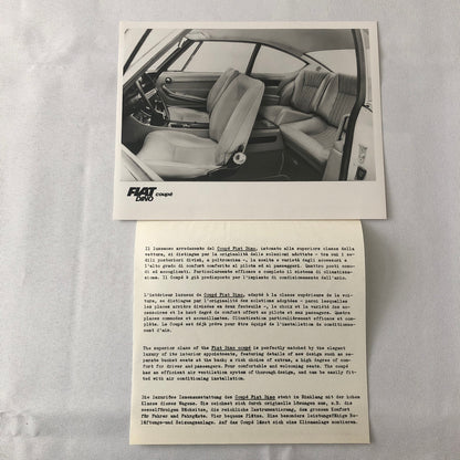 Fiat Dino Coupe Factory Press Photo Photograph