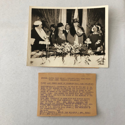 Press Photo Photograph Eleanor Roosevelt Congressional Club Breakfast First Lady