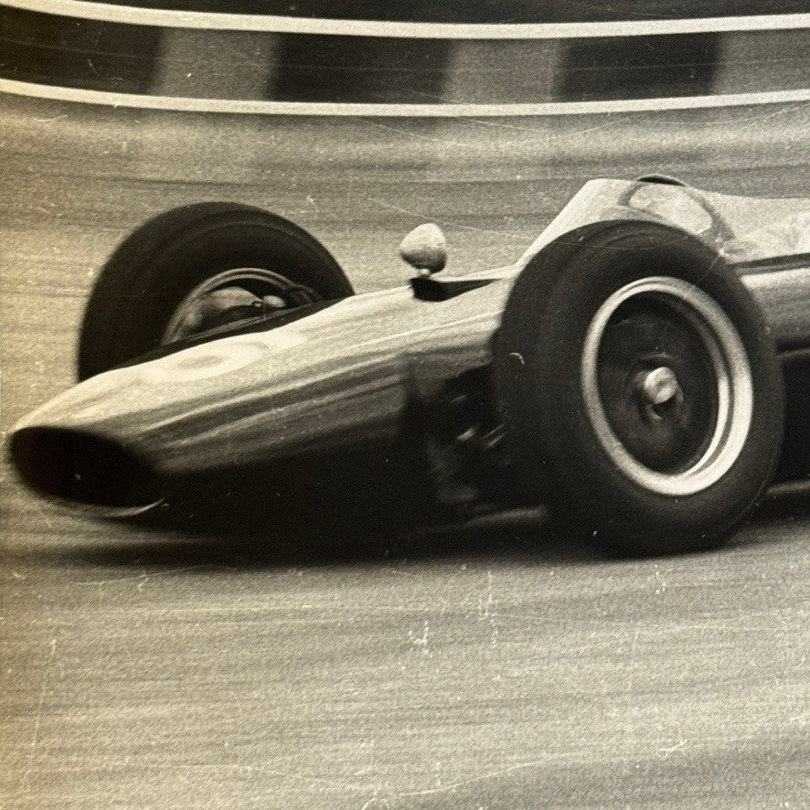 Vintage Racing Photo Photograph Print Unidentified Driver in Car Motorsport Race