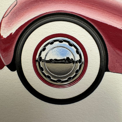 1937 Cord 812 Convertible Phaeton Sedan Car Illustration Art Drawing Hand Drawn