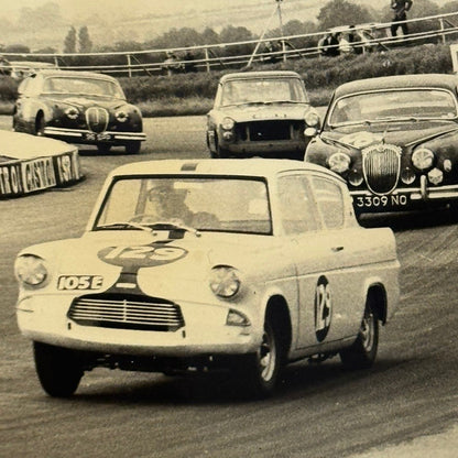 Vintage Racing Photo Photograph Print Ford Jaguar