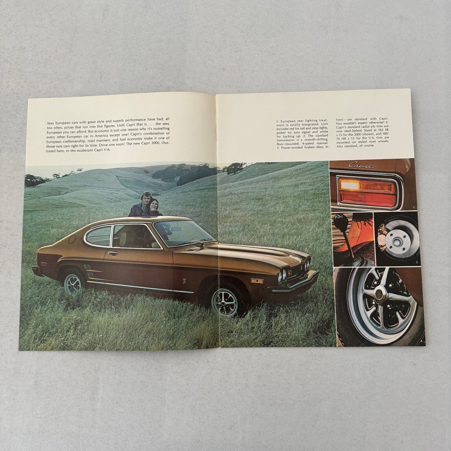 Capri 2000 and Capri V6 Car Sales Brochure Catalog Advertising Mercury Capri
