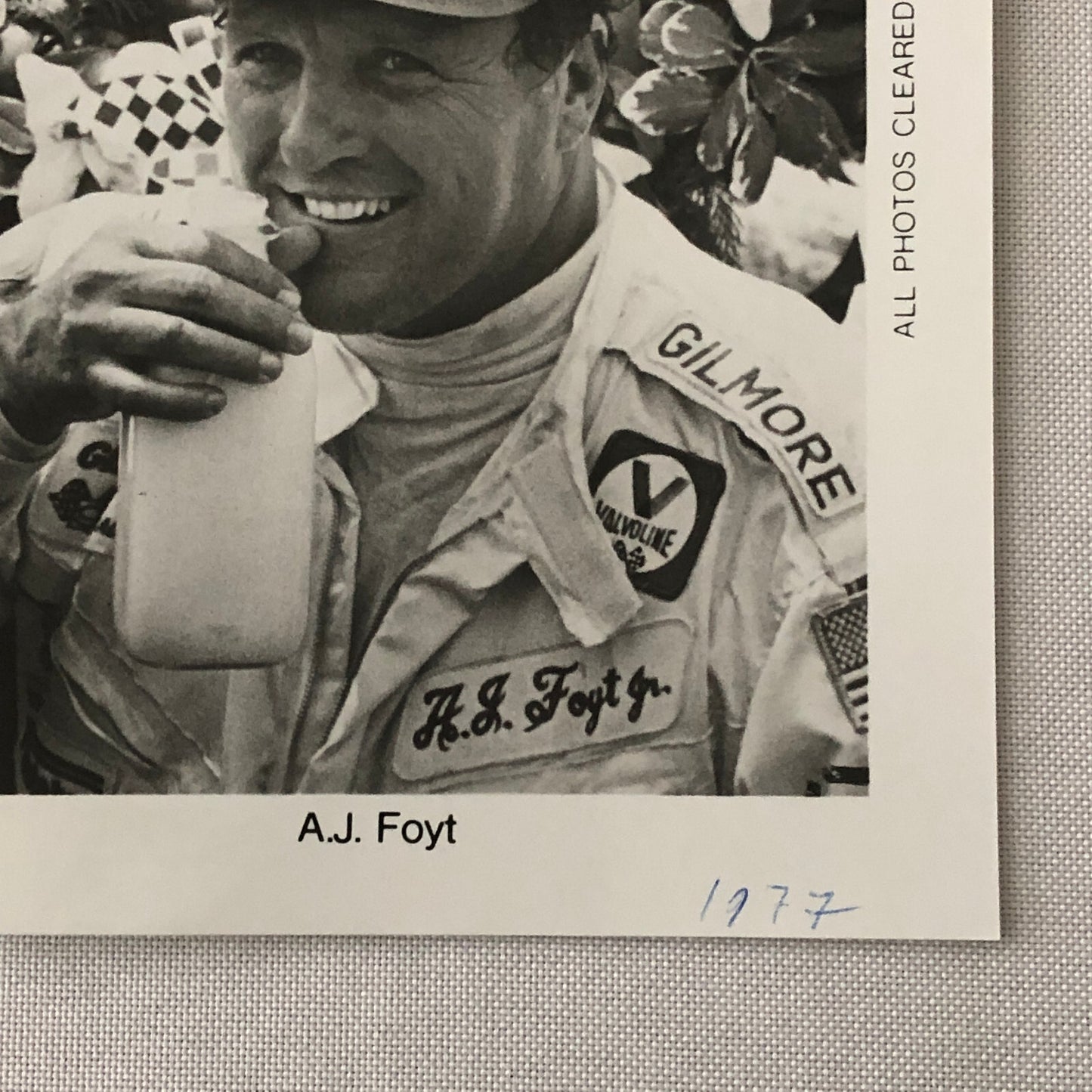 Vintage Indy Indianapolis Racing Photo Photograph AJ Foyt A.J. Foyt 1977