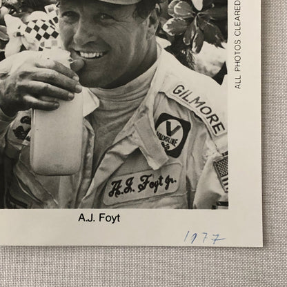 Vintage Indy Indianapolis Racing Photo Photograph AJ Foyt A.J. Foyt 1977