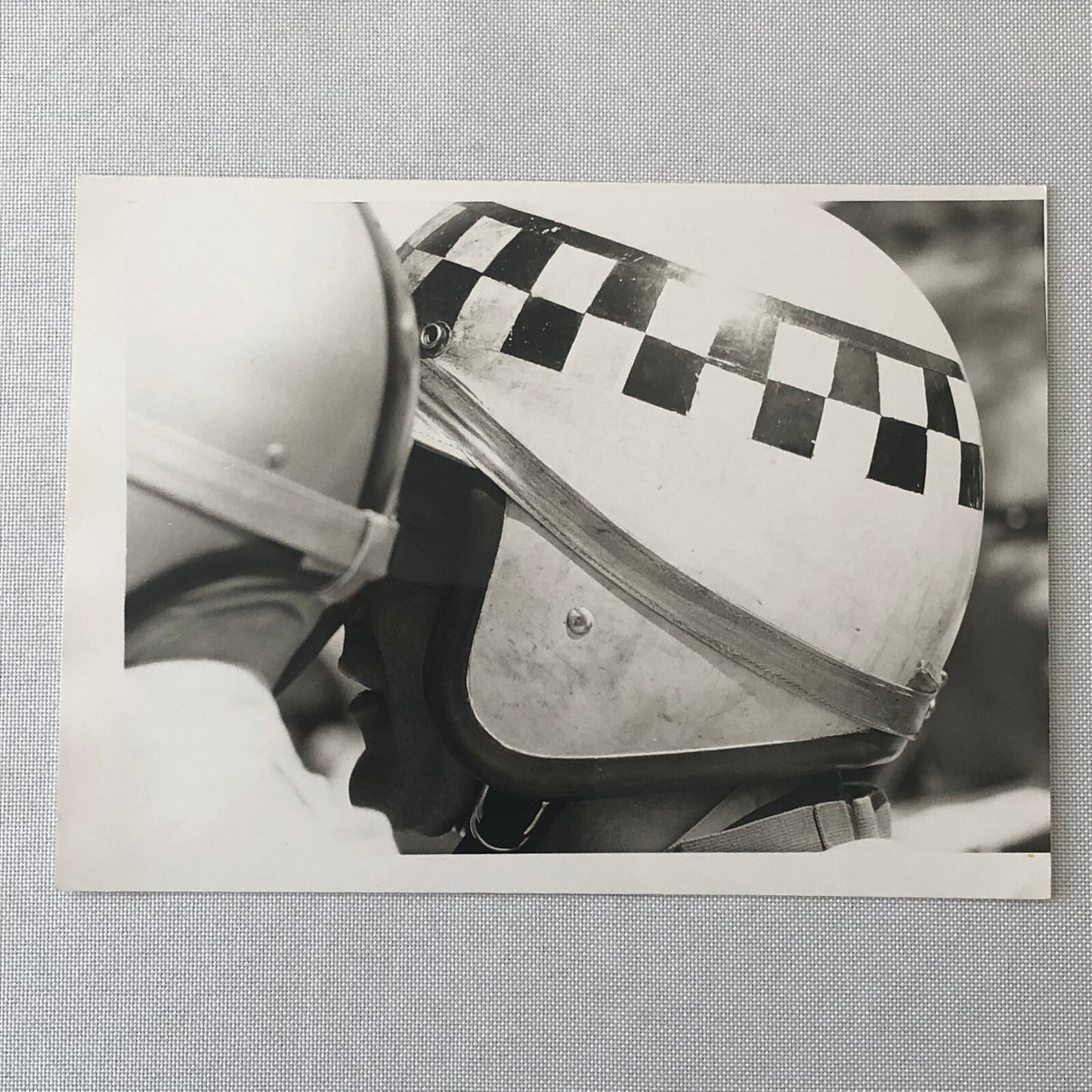 Vintage Racing Car Driver Helmet Photo Photograph Print