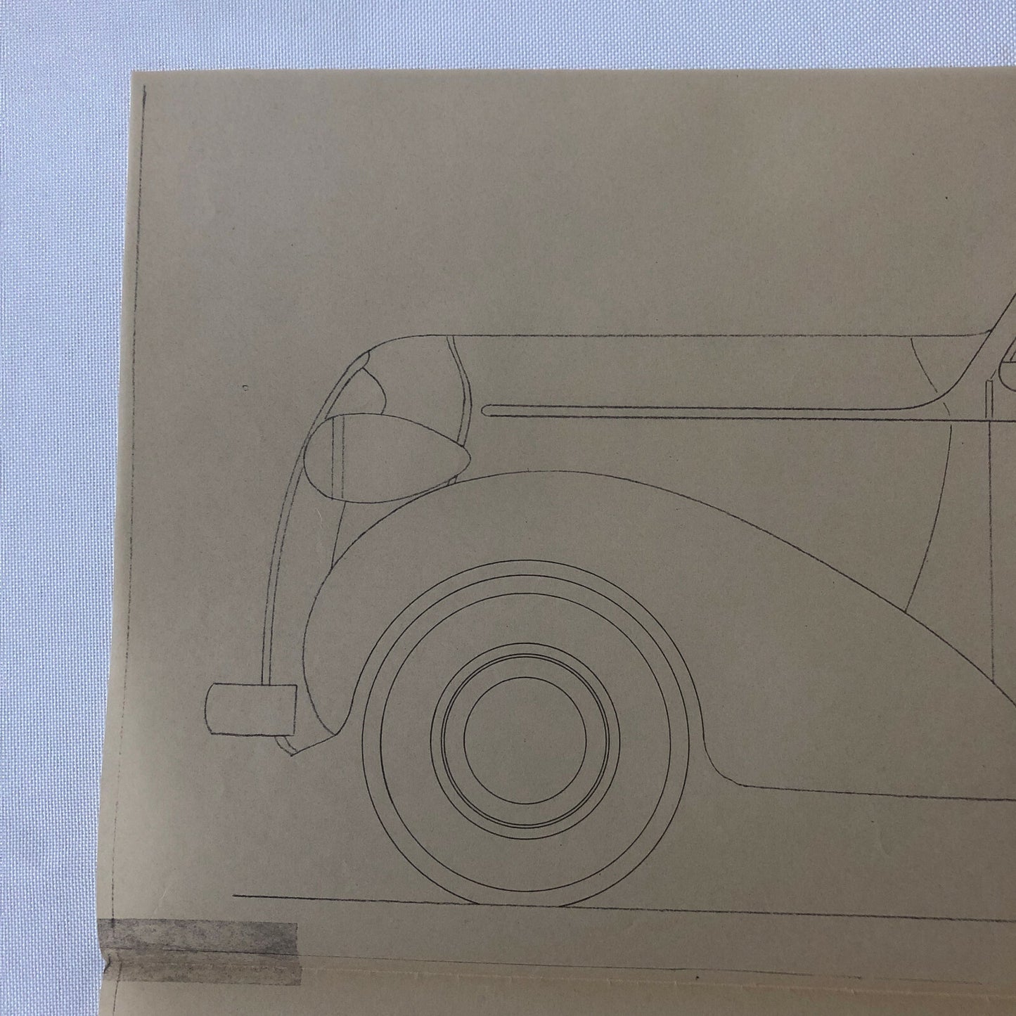 1936 Coachbuilder Car Design Blueprint Rendering Blue Print Coupe Cabriolet 